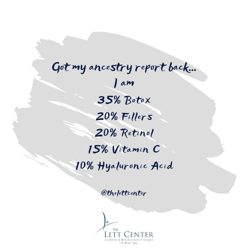 TheLettCenter's tweet photo. So true 🙌🏻 Who else can relate?

#monday #aesthetics #plasticsurgery #injectables #botox #fillers #juvederm #dermalfillers #retinol #hyaluronicacid #ancestryreport #vitaminc #skincare #mtjuliet #lebanon #medspa #plasticsurgery #cosmeticsurgery #skin #nashville #nashvilletn https://t.co/CV9dLRmIJo