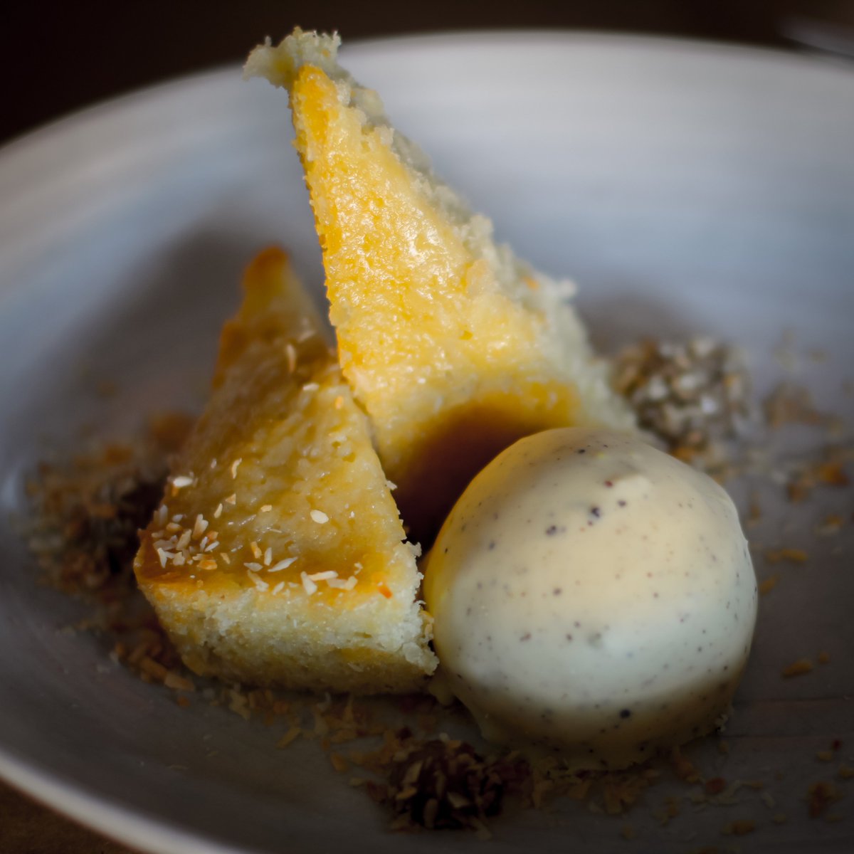 Do you like surprises? 

Coconut Cake &amp; Golden Milk Ice Cream + Black Pepper “Magic Shell’. 
* 
* 
* 
* 
* 
#desserts #pdx #pdxeats #pdxnow #portland #pdxdesserts