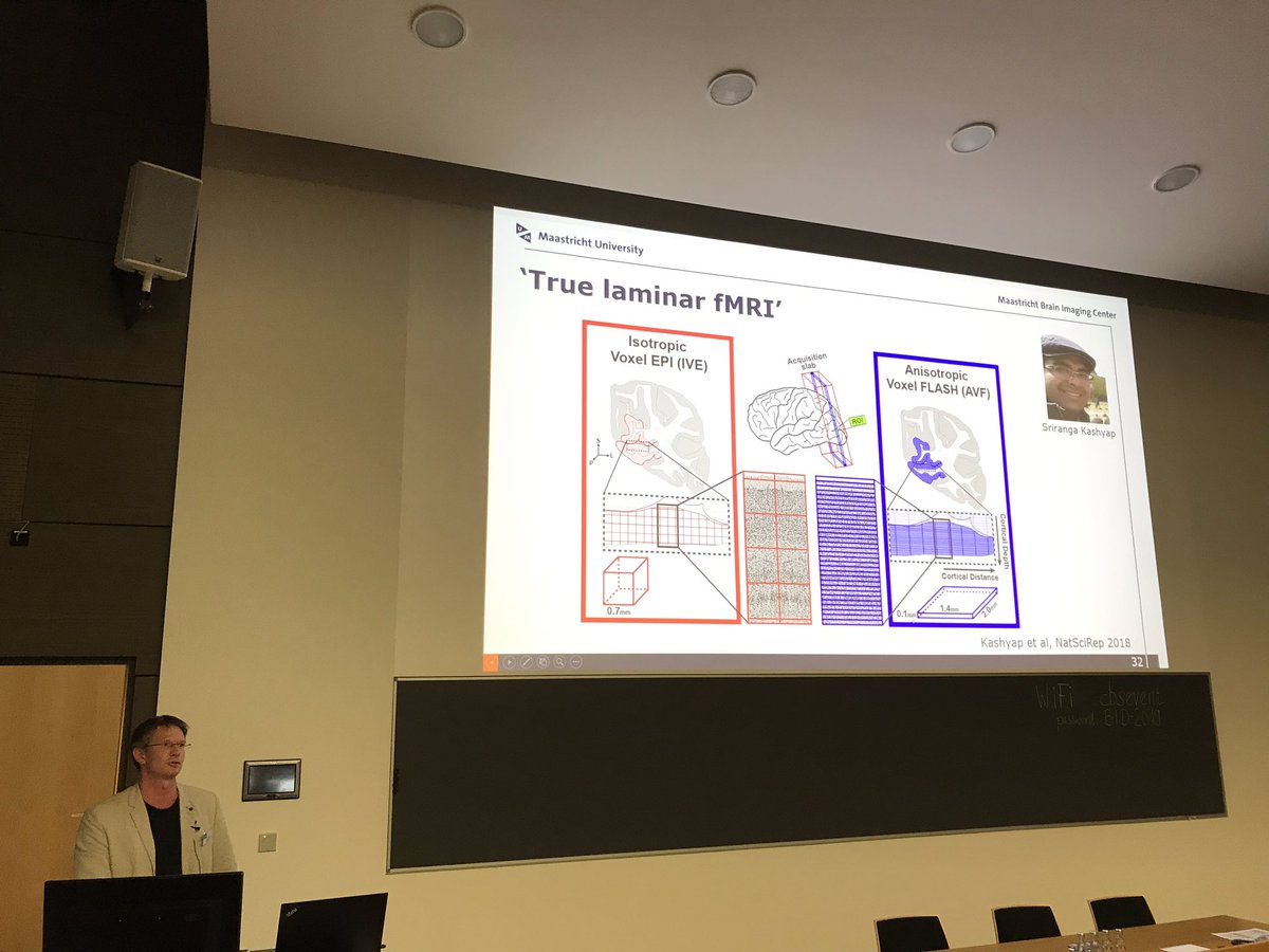 EstherEKuehn's tweet photo. Benedikt Poser presenting his data on functional layer mapping highlighting that each sequence has to balance different parameters to answer the research question @HighOnField #BrainInDepth2019 https://t.co/1wUGHMXzhM