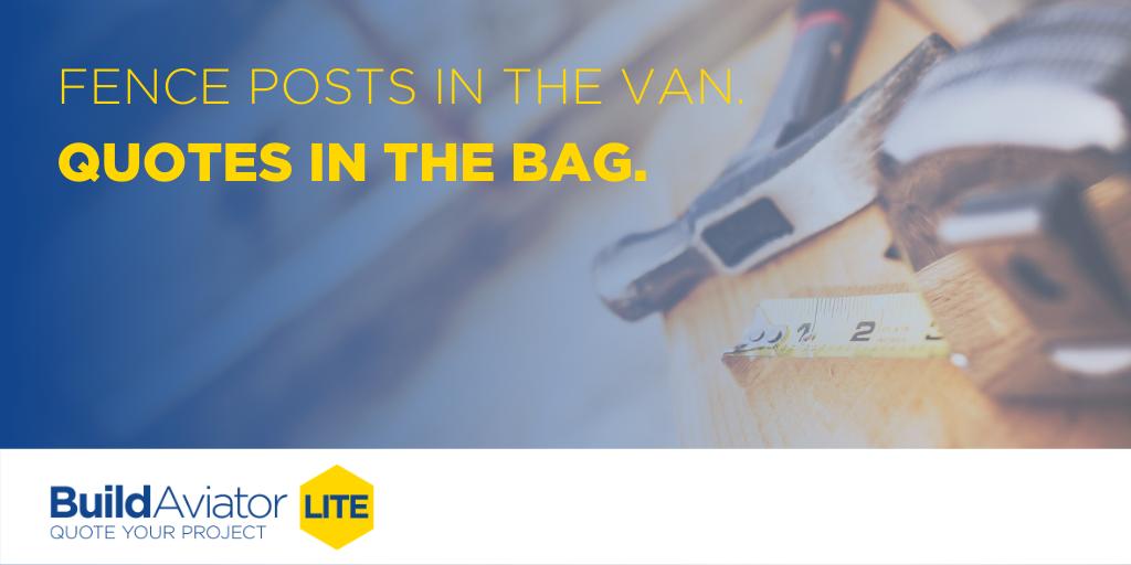 Build Aviator Lite - Built by builders, for #builders. Helping you save time on #quoting for small projects like #fencing, #decking, #patios and much more! 
buildaviator.co.uk/build-aviator-…