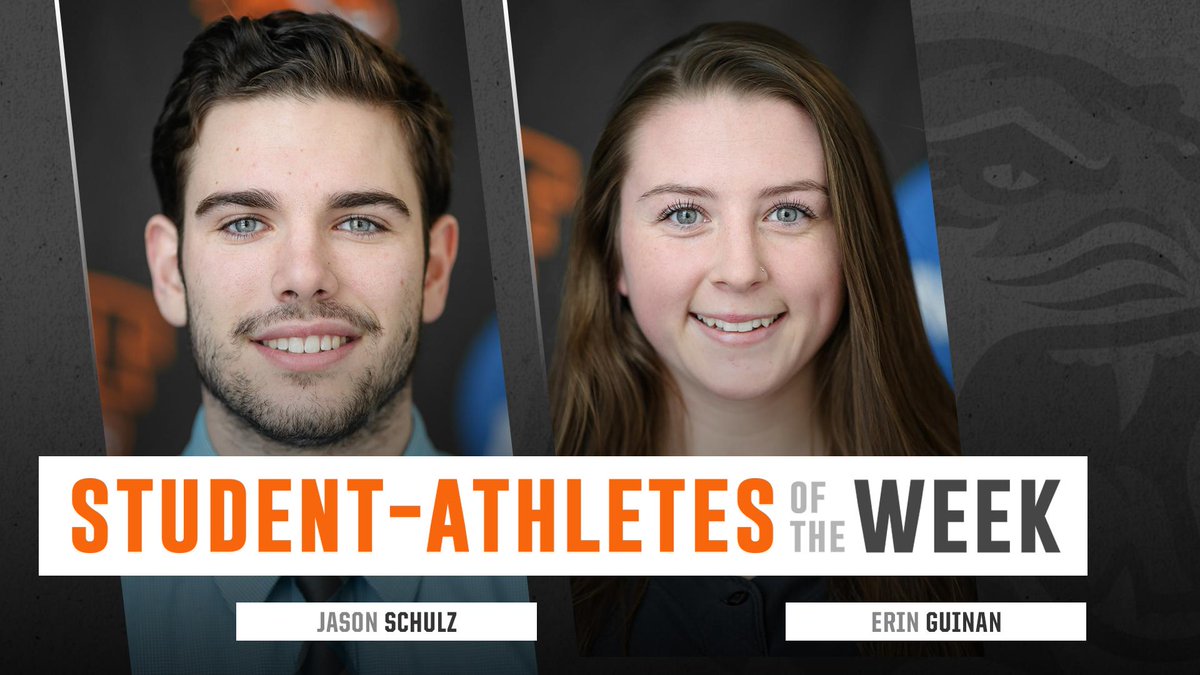 RITathletics's tweet photo. Congrats to the Student Athletes of the Week, Jason Schulz @rit_baseball and Erin Guinan!! Congrats Tigers keep up the great work! #GoTigers #RITNews #TigerPride https://t.co/niIrC8e1PV