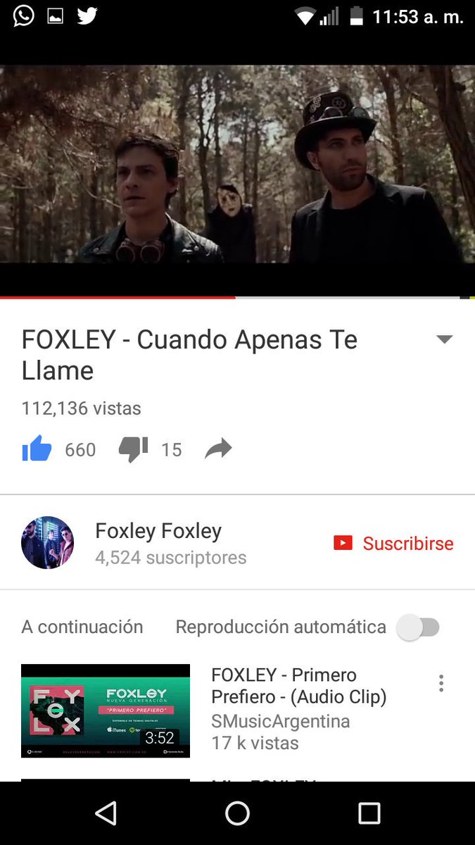 Mirando mi vídeo favorito...  #cuandoapenastellame  
  <a href="/FOXLEYoficial/">F  O  X  L  E  Y</a>   buenísimo para arrancar el lunes bien  arriba😎
Que es lo que pensabas hoy
Cuando apenas te llame
Y no podías hablarme
🎶🎶🙌