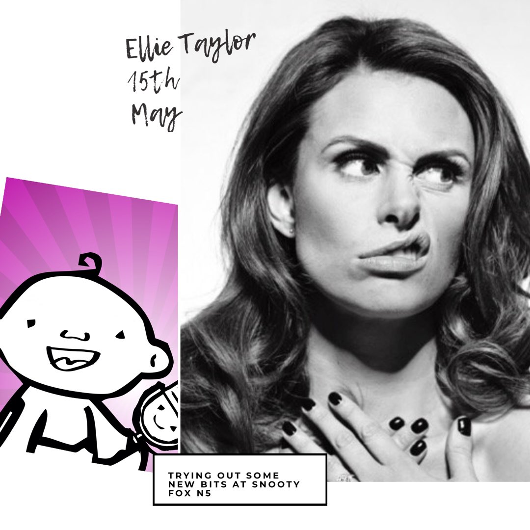 ScreamWithLaugh's tweet photo. That’s right ! We can’t wait to have @EllieJaneTaylor back at SWL now post baby @Snootyfoxlondon 15th May THIS WILL GO like free baby baby sitting passes! So see https://t.co/I5oT8CkeYV #babycomedy #heartfm #parentcomedy https://t.co/Ku3lVbKDsS