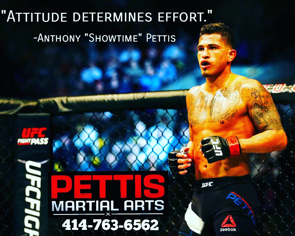 PettisMA's tweet photo. "Attitude determines effort." -@Showtimepettis

Why not start today? There's endless benefits!
✔️Patience ✔️Respect ✔️Perseverance ✔️Endurance ✔️Self-Control ✔️Confidence
✔️Self-Defense ✔️Discipline ✔️Adaptation

Try a 🆓 class!
Call TODAY 📞 414-763-6562 https://t.co/TNDrHrKTMc