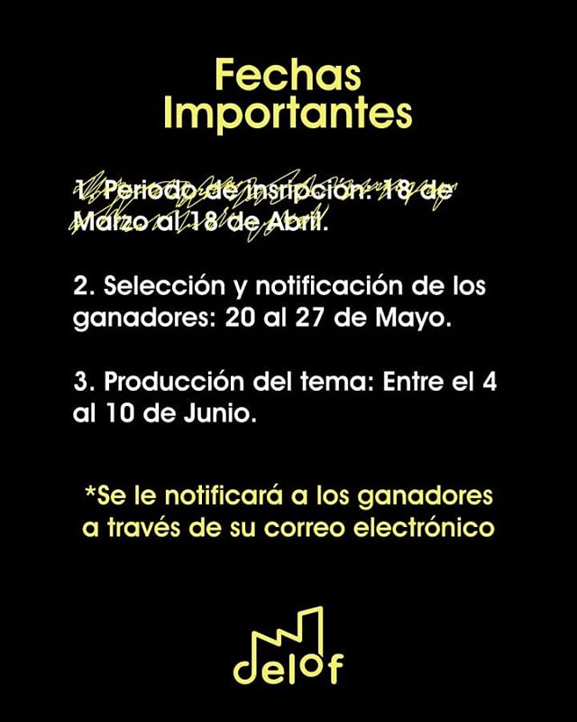 Delofmusic's tweet photo. Para los que nos estaban preguntando por los ganadores, acá les dejamos las fechas establecidas para la actividad de los productores ¡Pendientes pues de esos correos! #Delof https://t.co/NkNrmyaqDY