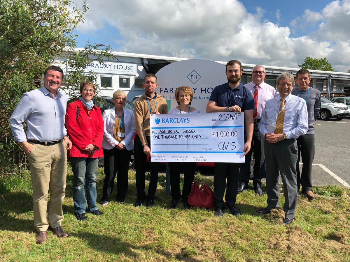QvisGlobal's tweet photo. An absolutely wonderful day spent with @AgeUKESussex 

After seeing the hard work and excellent effort from all the staff and volunteers in the stores we visited @QvisAdata are pleased to have donated £1,000 to @age_uk 

#qvis #AgeUKEastSussex https://t.co/AFN2thj8QF