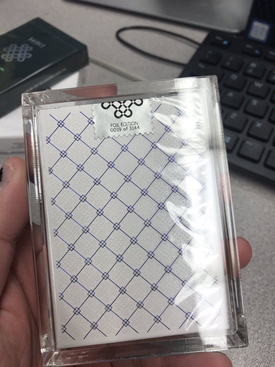 Beyond pleased with my new Mint Cards <a href="/52Kards/">52Kards</a>! I feel super lucky to have Foil Frost Deck #19 out if 3,144!