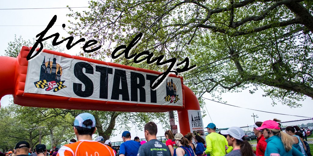 RunFrederick's tweet photo. We're closing in!! #5days #RunFrederick https://t.co/5sjaeBVDWG