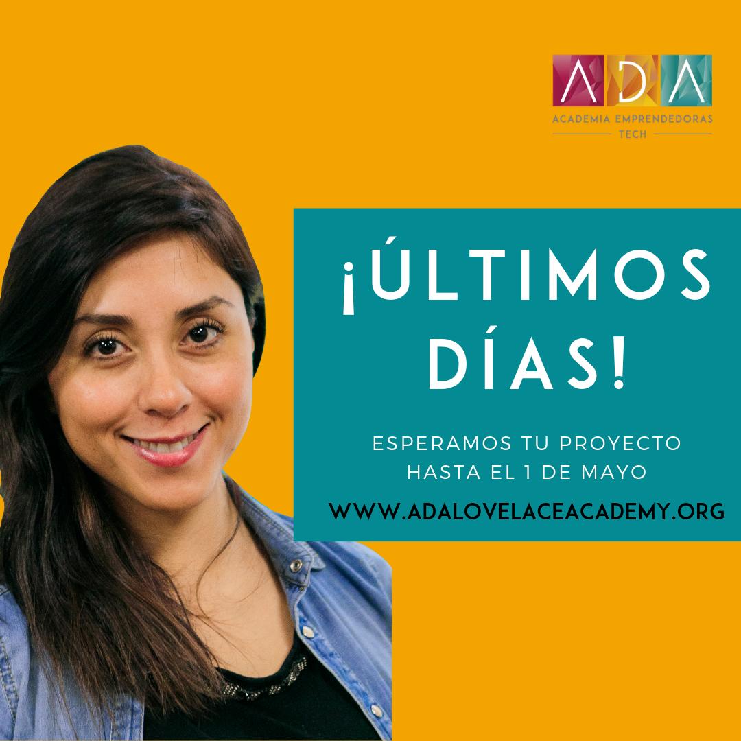 Hoy celebramos el #DíaNacionaldelEmprendimiento invitando a todas las mujeres a dar el paso y ¡EMPRENDER! Postula tu idea de negocio en adalovelaceacademy.org y sé parte de la cuarta generación de la academia para emprendedoras tecnológicas para Chile!💥