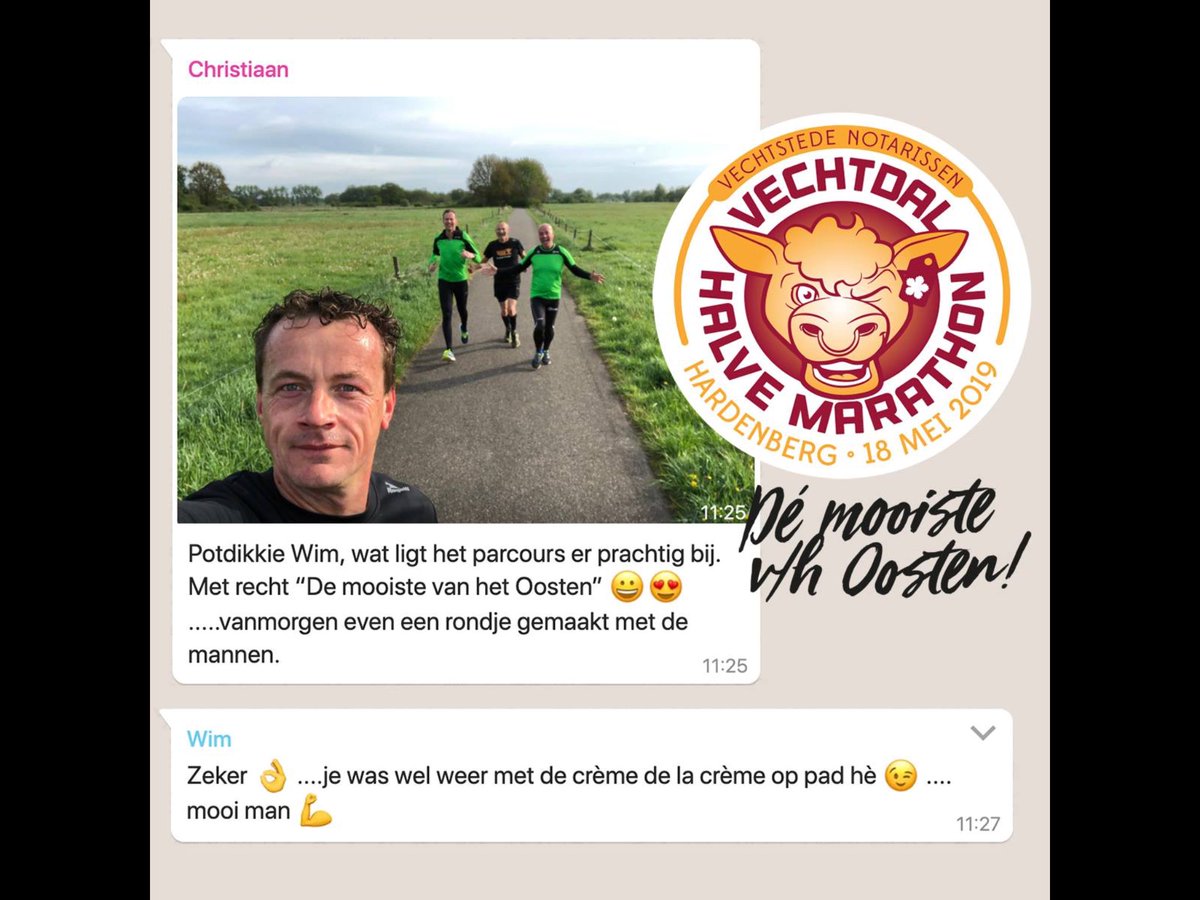 MET RECHT DÉ MOOISTE | Gisteren, heeft onze voorzitter Christiaan het parcours van de 6e <a href="/vechtstede/">VechtstedeNotarissen</a> Vechtdal Halve Marathon gecontroleerd. En hij werd er blij van!
Wil je ook blij worden? Inschrijven kan nog!
hardenbergcityrun.nl/nl/mee-doen/af…
#Vechtdal #halvemarathon #Hardenberg