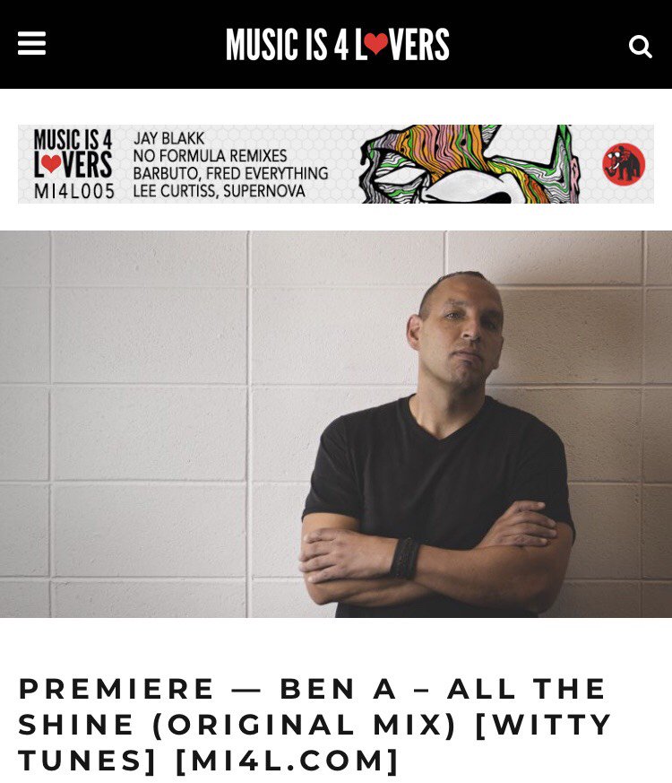Ben_A_music's tweet photo. Thank You @Musicis4Lovers for the feature with my debut EP on @WittyTunes with remix from my boys @jaceomusic and @VedicOfficial  
https://t.co/0XeDJMg1Zc https://t.co/EnhSbRfBls