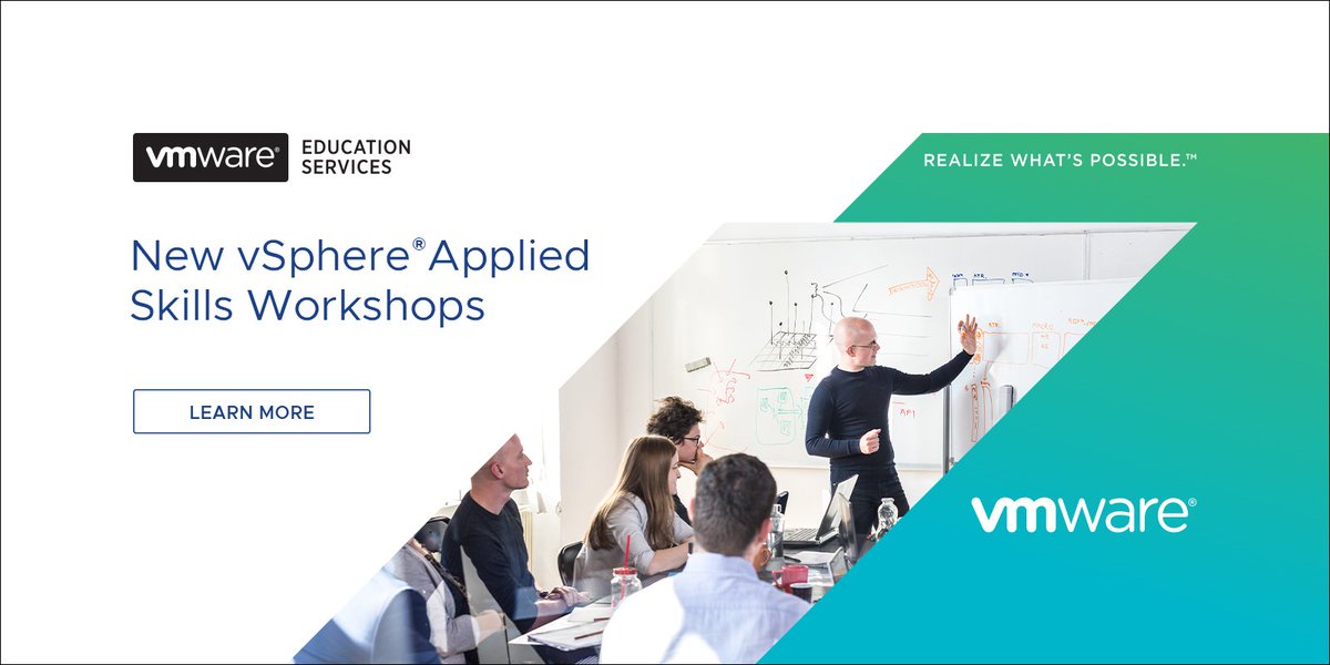 VMwareEducation's tweet image. VMware Technology in Action (3 NEW @VMwarevSphere Applied Skills Workshops) is an immersive and hands-on way to grow your applied skills with #VMware technologies. Learn more here: bit.ly/2UPoM6i