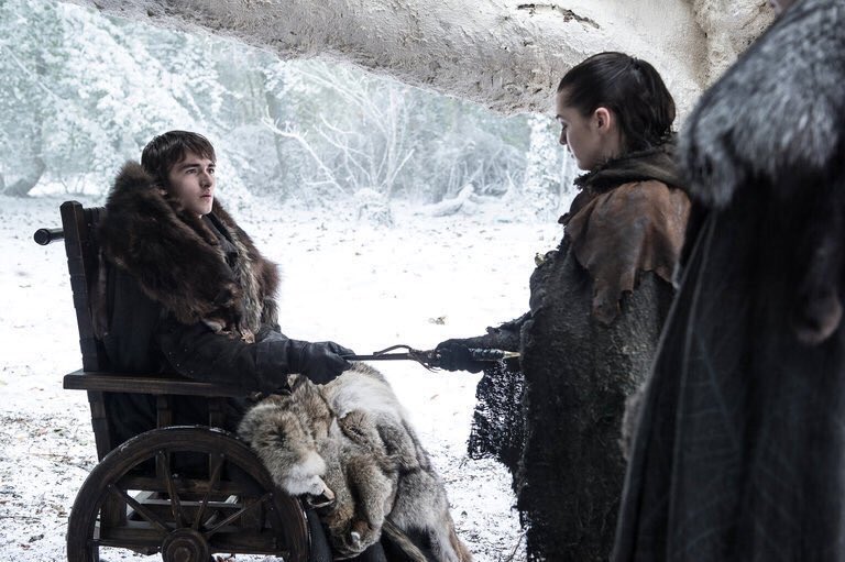 This is Bran. 

He gives the dagger to Arya. 

He knows where and how it's going to end, but keeps his mouth shut. 

Bran doesn't give spoilers. 

Be like Bran. 

#GameofThrones