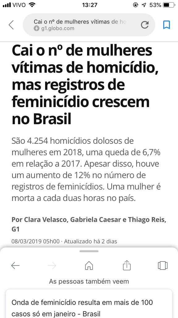 Joycealv14's tweet image. Triste é ler uma declaração como essa do Presidente da República e no dia seguinte ler dados de que cresce o “feminicídio” no Brasil. #nãosomosobjetos