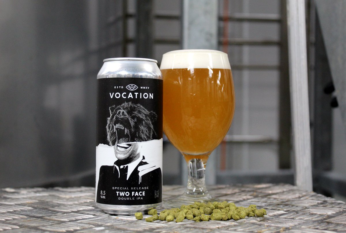 vocationbrewery's tweet photo. 💥🐻TWO FACE🐻💥
SPECIAL RELEASE 4 of 12
Brace yourself for this multi-faceted DIPA. Dank, juicy and resinous, this hop-bomb is pumped full of Galaxy, Simcoe and Columbus hops and a mountain of oats.
Don't be fooled by its juicy taste, this DIPA bites back.
Available 02.05.19 https://t.co/wVPY1zzPHG