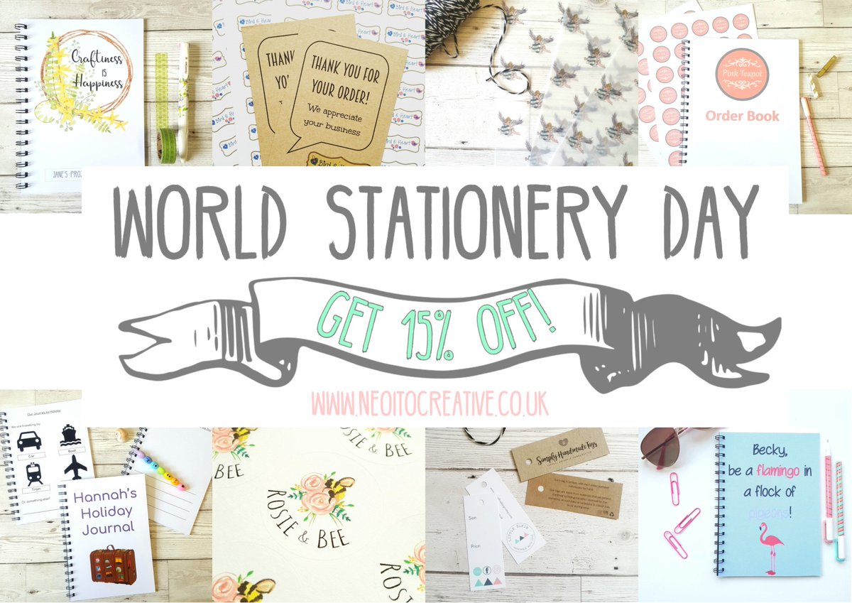 Today is #worldstationeryday ! To celebrate use code STATIONERYLOVE to get 15% off all purchases at neoitocreative.co.uk today only! 

#womaninbiz #EarlyBiz