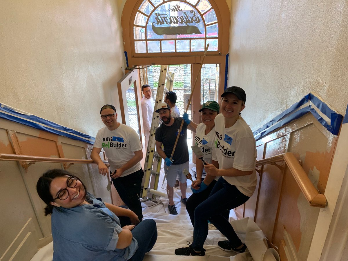 wilsonsonsini's tweet photo. Over the weekend, a team from #WSGR's SF office joined Rebuilding Together San Francisco @RebldgTogthr for National Rebuilding Day! We painted and cleaned the Edgeworth Hotel, a permanent supportive housing community in the Tenderloin neighborhood. @THClinicSF #RebuildSF https://t.co/2ARRRgOkud