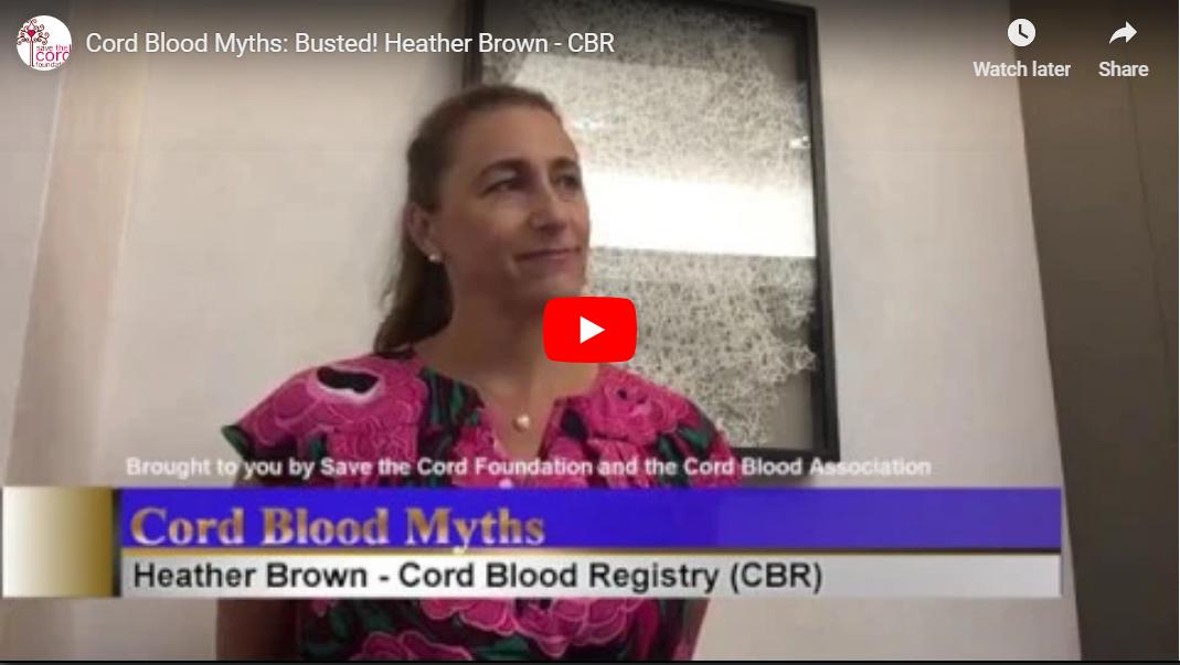 MYTH:  #CordBlood is ONLY used to treat hematologic / #BloodDiseases

TRUTH:  Cord blood can do SO MUCH MORE!  Let Heather Brown @CordBlood give you the #facts!  Watch her #bust this #CordBloodMyth!  

VIDEO:  buff.ly/2CAjYuC
@CordBloodAssn #regenmed #autism #CureCP #moms