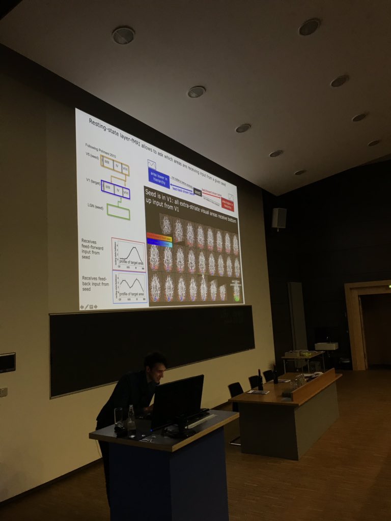 EstherEKuehn's tweet photo. This year’s #BrainInDepth2019 Award went to @layerfMRI Renzo Huber and Peter McColgan for fascinating work on functional and structural layer imaging The talks were fascinating https://t.co/Tp3mdS6Ygq