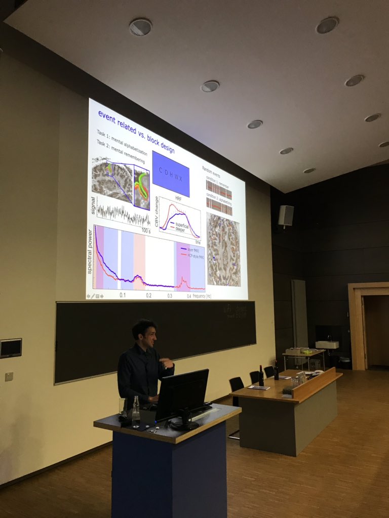 EstherEKuehn's tweet photo. This year’s #BrainInDepth2019 Award went to @layerfMRI Renzo Huber and Peter McColgan for fascinating work on functional and structural layer imaging The talks were fascinating https://t.co/Tp3mdS6Ygq