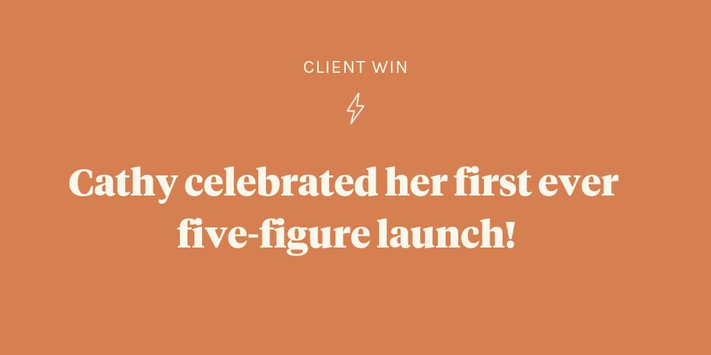 My client Cathy celebrated her first ever 5-figure launch. Want to know exactly how she did it? Join us: mariahcoz.com/apply