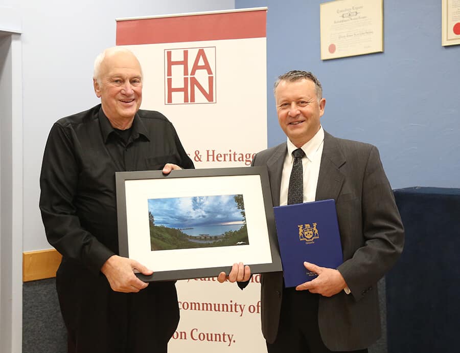 We were honoured to win the 2019 Huron Cultural Awards - Top 10! Hosted by the Huron Arts &amp; Heritage Network on April 26. #HCproud Congrats to the other winners. So much talent. In Photo: Julian Bayley, founder of Iceculture with Jim Ginn. For more: tinyurl.com/y3ddlnlj