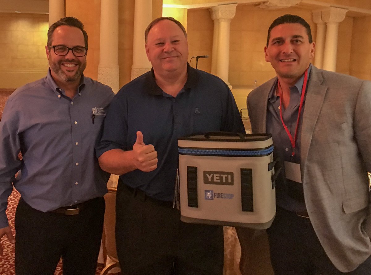We would like to Congratulate David Mistler from Alpha Insulation & Waterproofing for winning the YETI raffle during the STI dinner at FCIA Chicago! #Yeti #YetiCooler #BrandedSwag #Congrats #Networking #Raffle #FCIA #Chicago #Winner