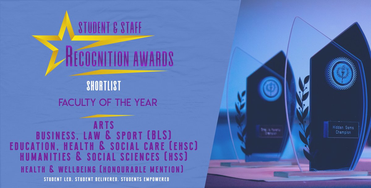 Student and Staff Recognition Awards 2019 SHORTLIST:

Faculty of the Year