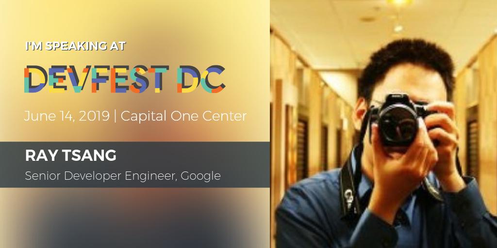 Announcing <a href="/saturnism/">Ray Tsang</a> at #DevFestDC 2019! The <a href="/Google/">Google</a> #developer will join us June 14th. buff.ly/2Ukr6Ha

#DCTech #Android #IoT #BigData