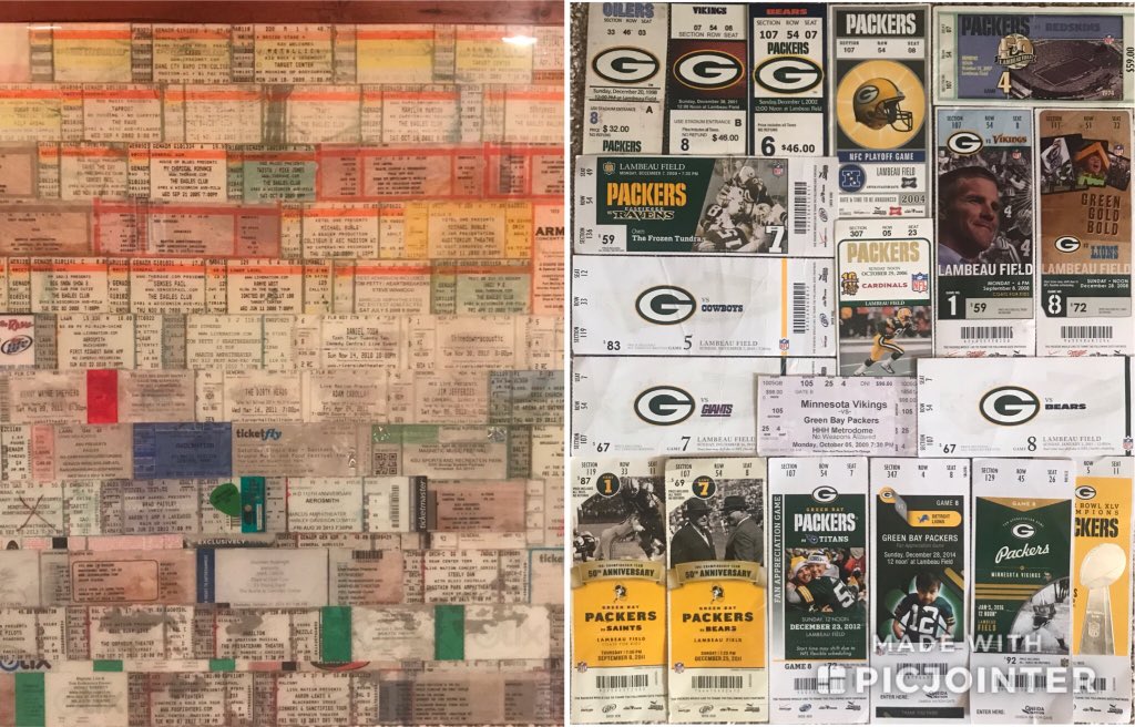 mntreder's tweet photo. @jasonjwilde @WildeAndTausch @festfoods Maybe I’m a nostalgic 35yo but this is the reason I forever want paper tickets for games and concerts. Seeing them on the wall in my man cave is therapeutic and brings back some great memories. https://t.co/zcffvRh7mA