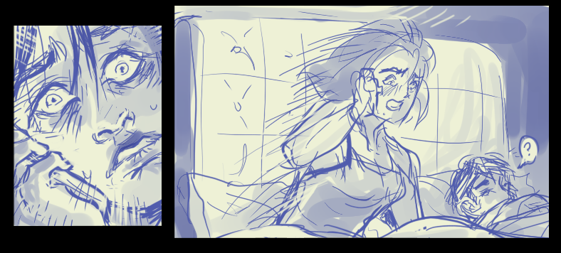 3AMComic's tweet photo. *deflates* #3AMComic Chapter 2 is FINALLY roughed out. Just got to add text and send it off to my focus group for feedback. After that, I can start cranking out the lined pages. Quite excited to get reactions for this chapter! #indiecomics #graphicnovel #webcomics #horror #Eminem https://t.co/5NkhhmCRSJ