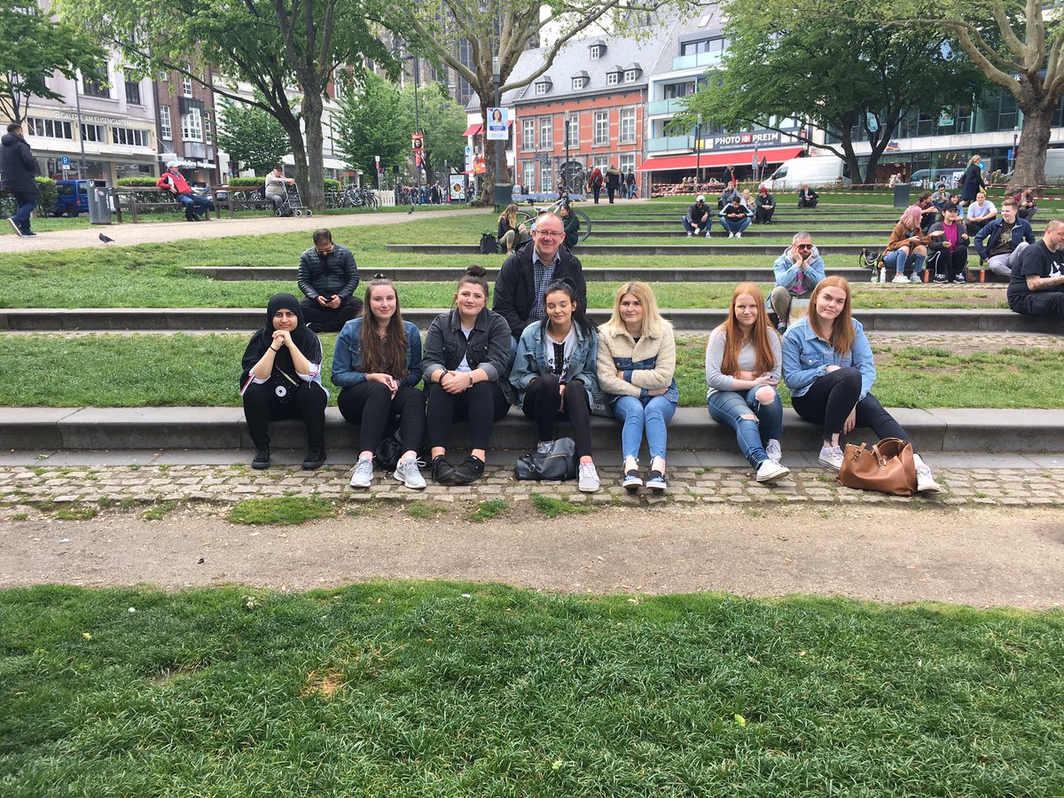 Business studies trip to Aachen, Germany, start with a tour of the city and tasting Spa waters