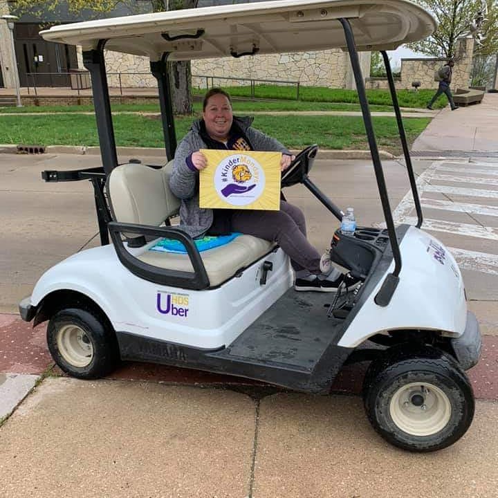 Rainy days on campus calls for free golf carts rides to class! Thank you UDHS for all your kindness! #kindermonday #wiu #wiu19 #WIU20 #WIU21 #wiu22
