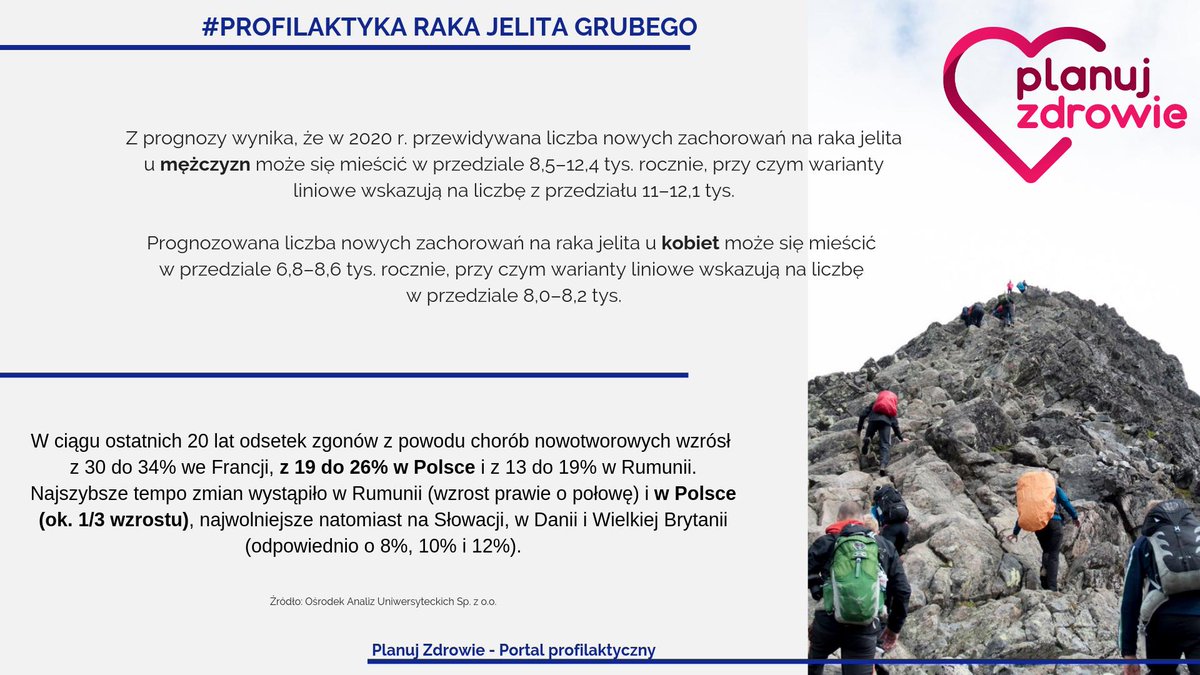 PlanujZdrowie's tweet photo. Rak Jelita Grubego przez wiele lat nie daje żadnych objawów, dlatego tak ważne są regularne badania #profilaktyczne! 
#zdrowie #bezpłatnebadania #profilaktyka #zdrowiepubliczne #edukacjazdrowotna #badajsieregularnie #dbamozdrowie https://t.co/KMxBQlJvrx