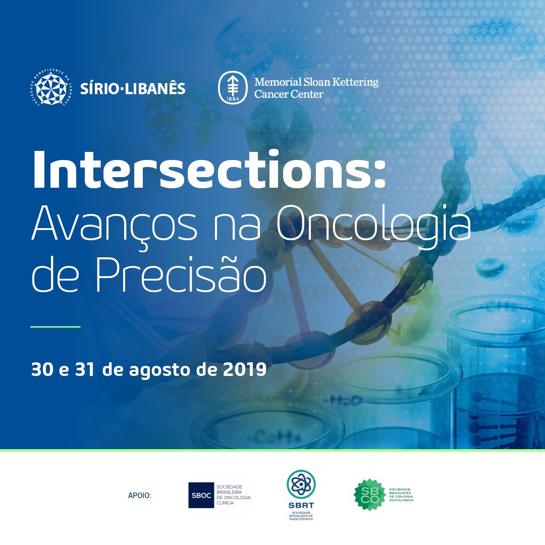 O Hospital Sírio-Libanês e o Memorial Sloan Kettering Cancer Center realizarão nos dias 30 e 31 de agosto de 2019, em São Paulo (SP), o "Intersections: Avanços na Oncologia de Precisão".

Acesse a página do evento: oncologiasiriolibanes.com.br/intersections.…