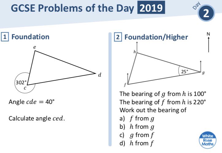 Whiterosemathssec Here Are Tomorrow S Gcse Problems T Co Oevp0i7acq Listen To One Of Mrbartonmaths Podcasts To See Why Bearings Is Such An Important Topic T Co Pisquqvxgl T Co Pxagohccke