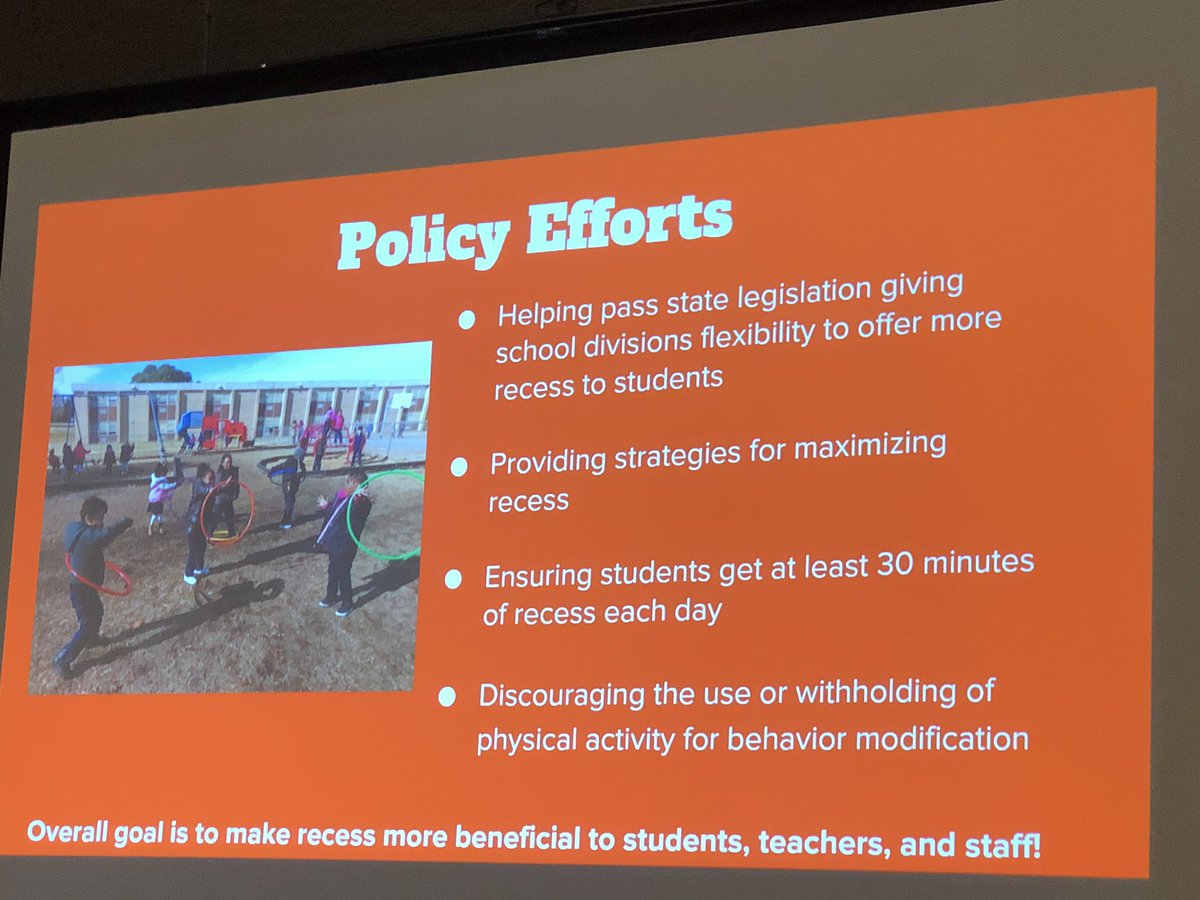 SHodgesRDN's tweet photo. Loved learning about policy efforts around physical activity and recess led by @GR_Fit4Kids #weightofthestate @HealthyYouthVA https://t.co/D1hboa0evI