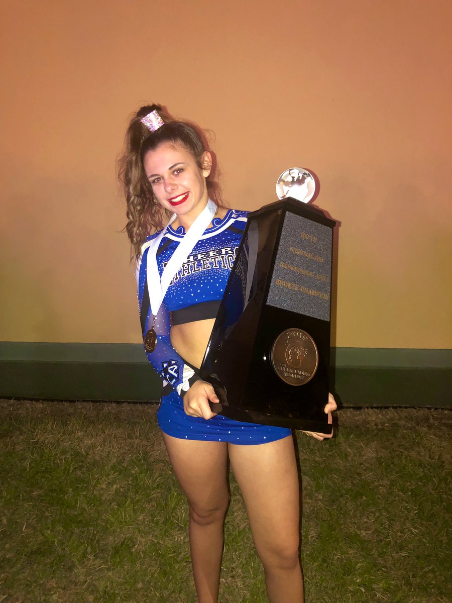 EmchAlexandra's tweet image. Cheering for 10 years, being told I’d never make it, and dreaming of a globe has gotten me here. Thank you @CA_ThroneCats and @CA_CharlotteNC for my most memorable season💙🥉