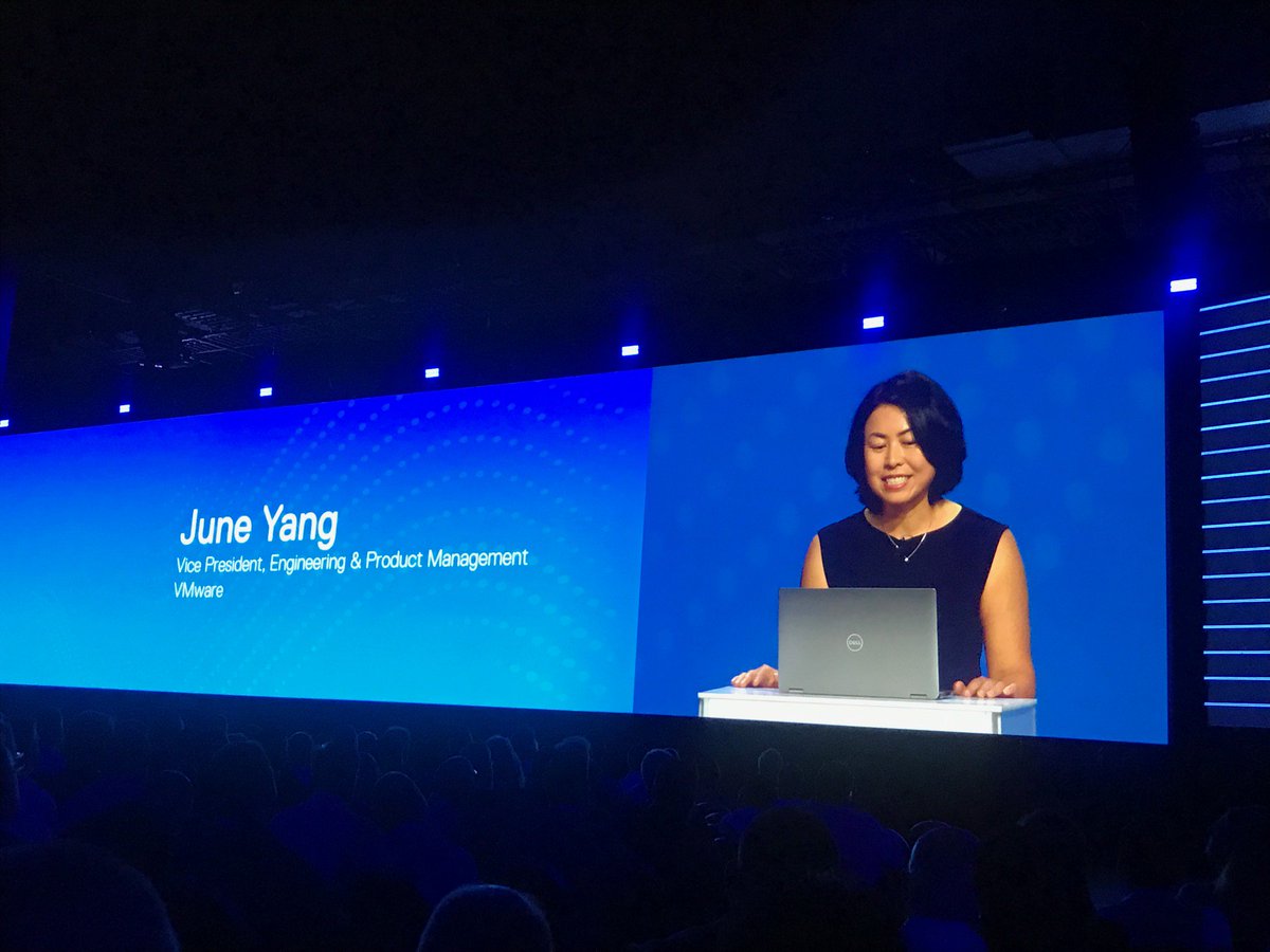 jimroth's tweet image. Inspired by my friend, classmate and colleague June Yang on the big stage at #DellTechWorld showing the @vmWare Cloud on @DellEMC with @JClarkeatDell and @PGelsinger.  Earlier this week she was named to @svbizjournal&apos;s 2019 Silicon Valley Women of Influence list #weeknotover