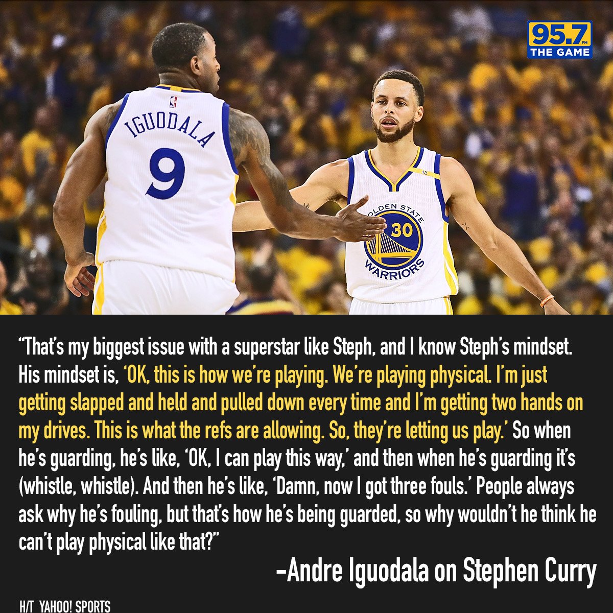 957thegame's tweet photo. Andre speaks on Curry and all those fouls⬇️ https://t.co/lkkC8yg98B