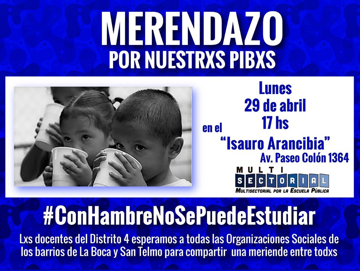 LaBoca_RyP's tweet photo. Porque nuestros Barrios pasan las Malas Políticas de este Gobierno... hoy ponemos la voz y el cuerpo en la jornada del Merendazo. https://t.co/caQQupzD3c