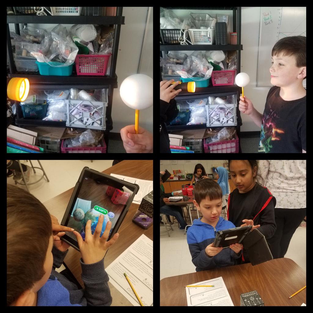 SHSciLabTeacher's tweet image. Old school and new school models to investigate patterns on our solar system. #sciencemodels