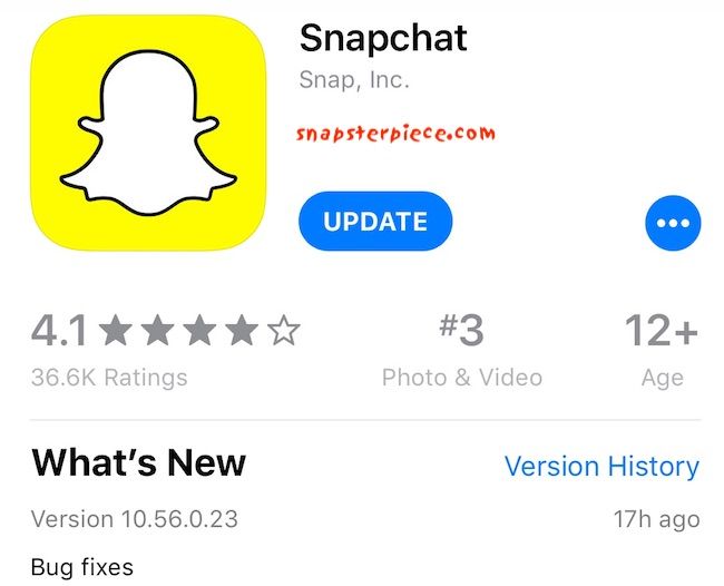 snapsterpiece88's tweet photo. Snapchat App Update - iOS 10.56.0.23 April 29 2019 https://t.co/CSsfkGBc9k #snapchat #snapchatupdate https://t.co/rriA350k29