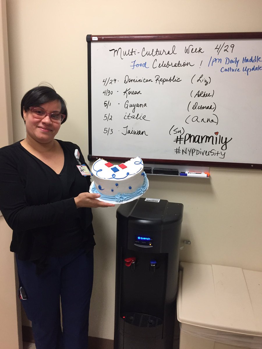 Diversity makes our pharmacy team stronger! Thank you Liz for sharing your Dominican heritage with us today! We loved the Dominican cake and pastries! #pharmily #NYPDiversity @NYPHVH @MannyParis_NYP @AngelaGP_NYPHV