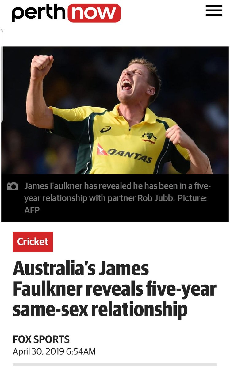 R_Colsey's tweet image. Did anyone in the media think to actually wait for proper confirmation from James Faulkner before running with the "he's gay" story? Media Watch are going to have a field day. #FactCheck #NotActuallyGay