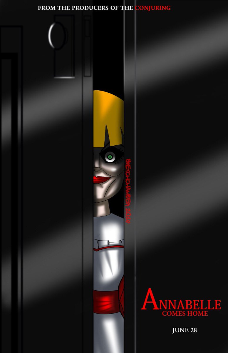 offical_gang's tweet photo. Feeling inspired so I decided to have some scary fun 😱#AnnabelleComesHome #Conjuring  #scarymovie #screamfest #spooky #horror #HorrorMovies #blackartist #artistsontwitter https://t.co/pd3IWpiyDa