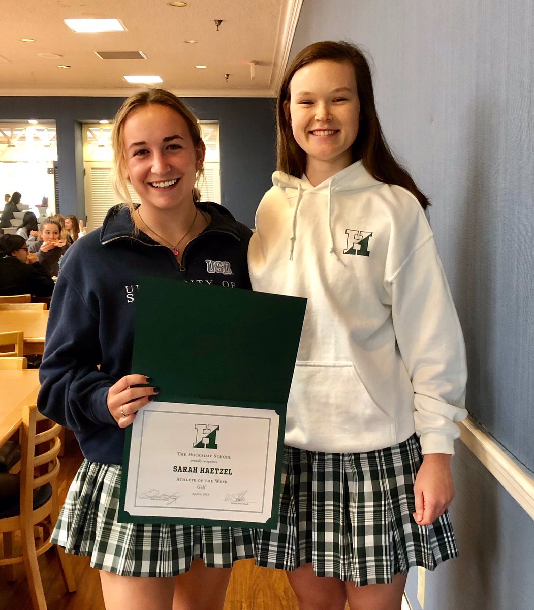 HockadayATH's tweet photo. Hockaday Athlete of the Week is Sarah Haetzel (‘19, Golf) . #TakeSPC #HVG #Hockadaisies #HAW https://t.co/CpVyhH0xBc