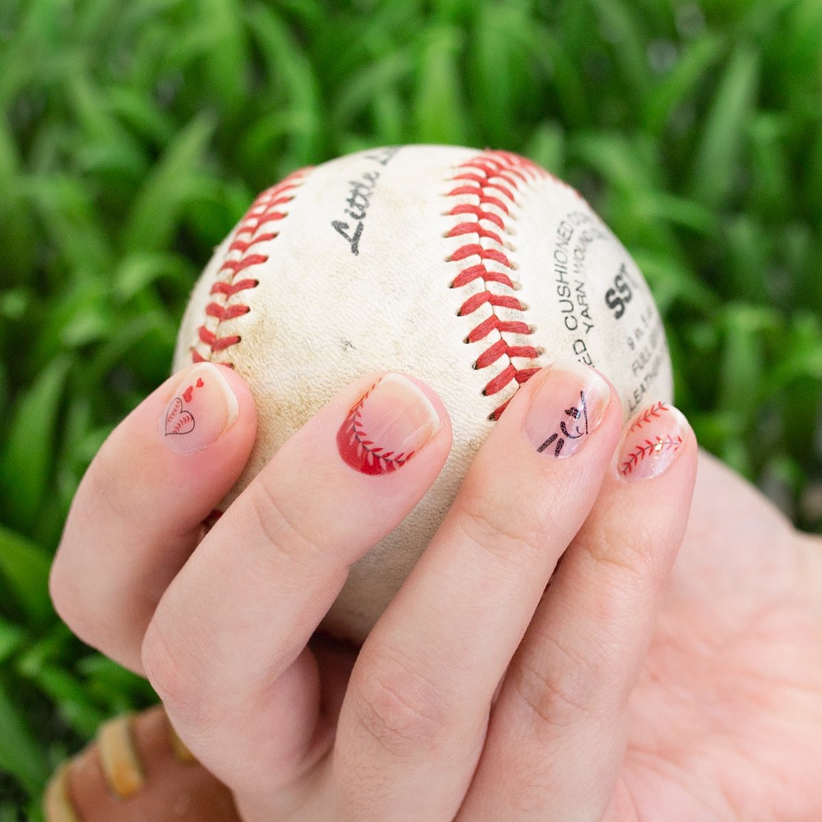 PolishedWithAsh's tweet photo. How cute are these?  ⚾️ All About That Base (Item Code FDL024) is now available for purchase with the link below! Pair this clear nail art design with your team colors &amp; show your team spirit! #baseballnails #softballnails #baseball #softball #TeamSpirit 
https://t.co/TaonqyQeWg https://t.co/RK6UdwJ9Tb