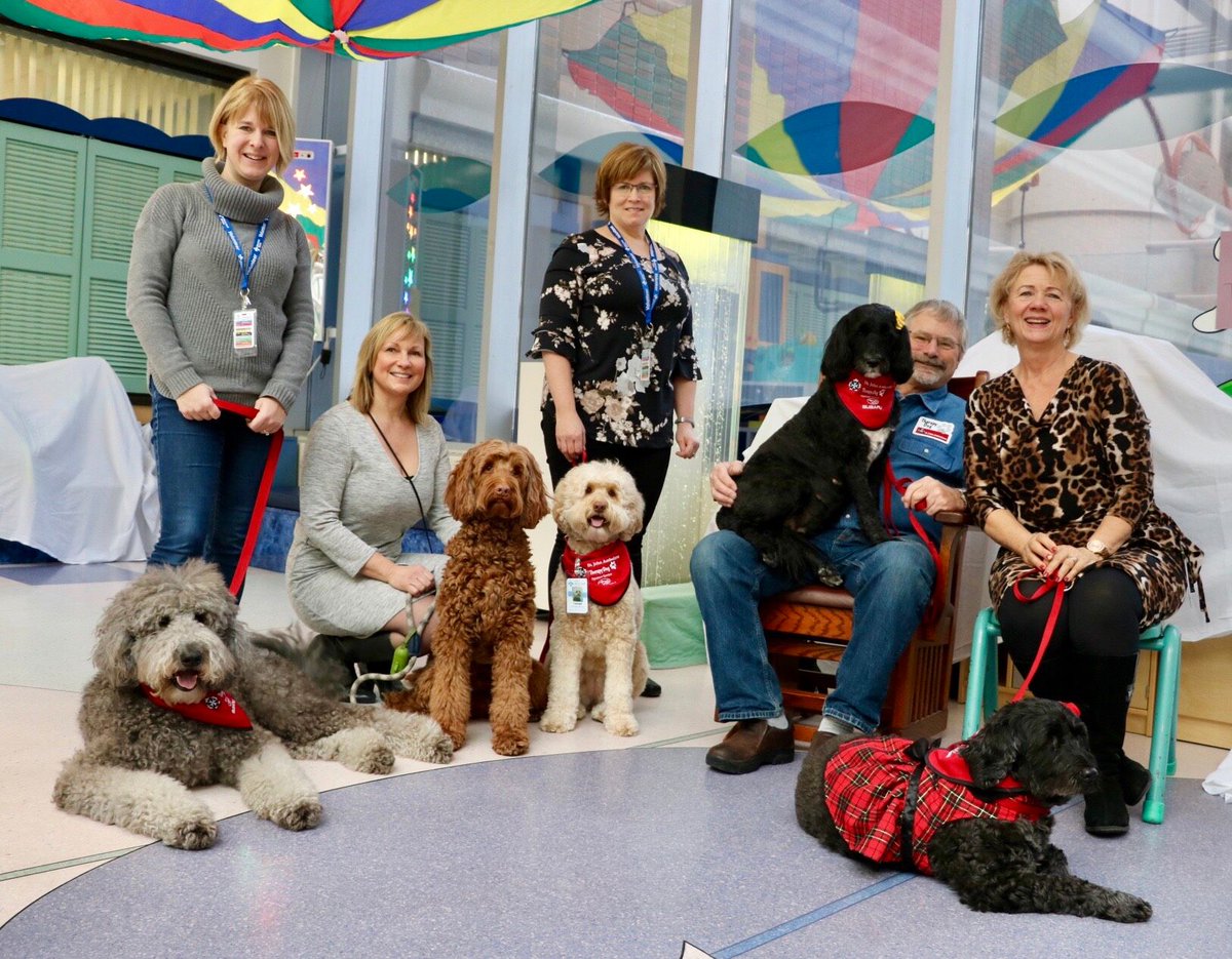 Tomorrow is #NationalTherapyAnimalDay! We will be celebrating with our furry friends 🐾 at the Hospital. Stay tuned to meet Tikka, Flynn, Jasper, Kara and Tempe who work at the Hospital and bring joy and comfort to everyone!