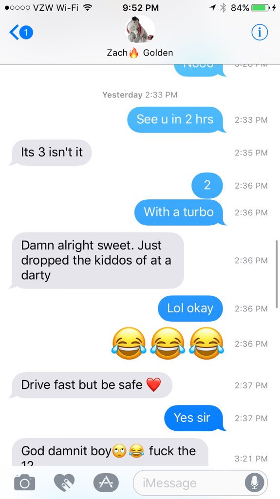 GarrettLampe's tweet photo. I’ll never forget when I texted Zach that I was speeding and like 30 min later i get tagged for doing 21 over😂😂😂 @zachagolden #gvbound https://t.co/PFibTXGQqN